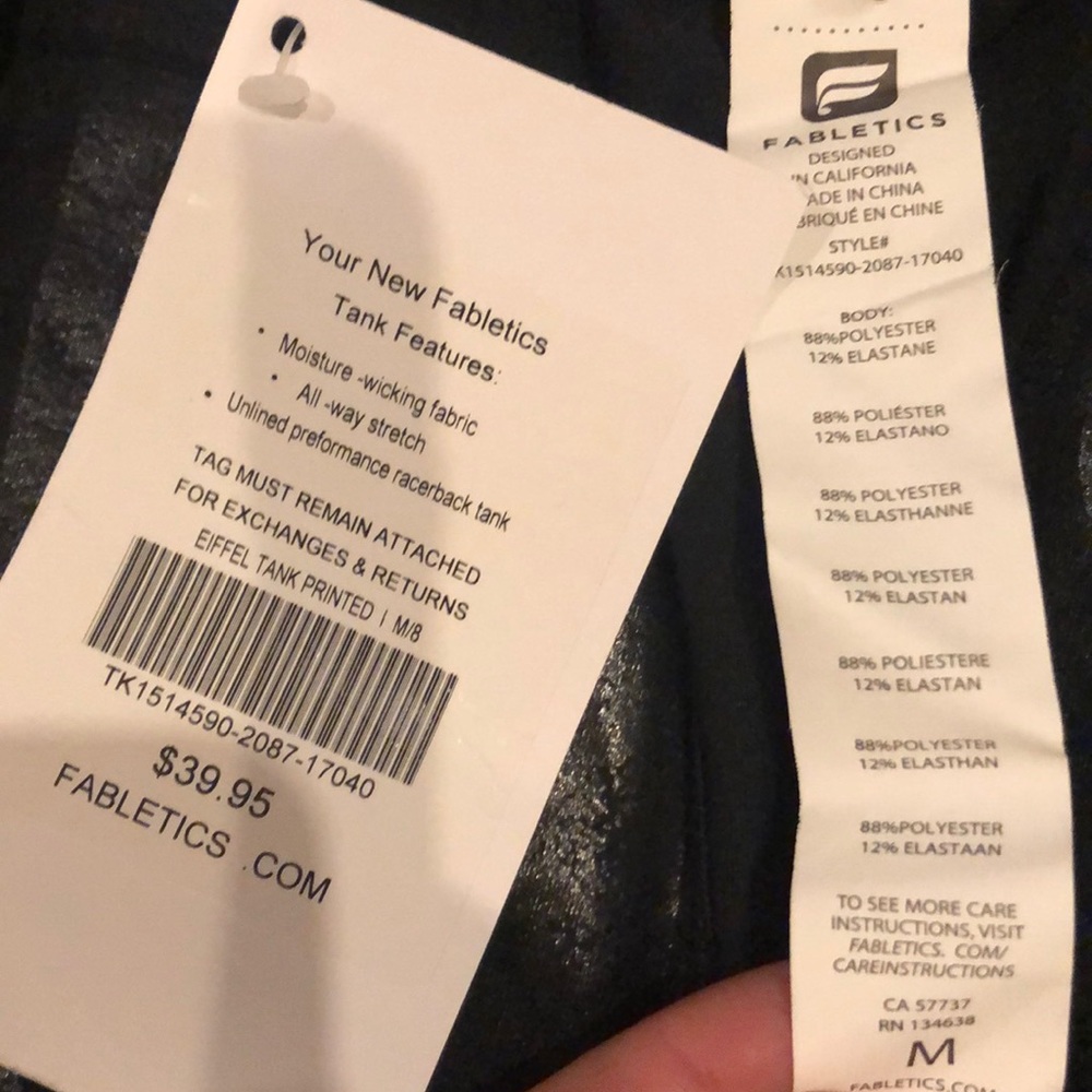 Fabletics Metallic Black Tank - Picture 4 of 4